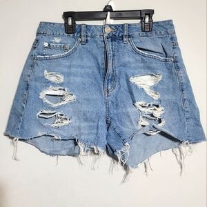 Womens Denim Shorts Garage Size 9 Distressed Cutoff mom Jeans
